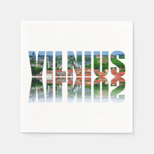 Vilnius-tekst met reflectie servet