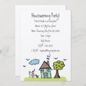 Vilt House Warming Moving Party Uitnodiging (Voorkant / Achterkant)