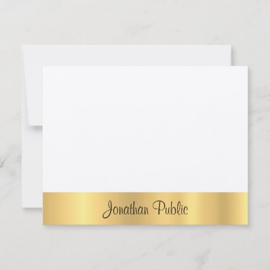 Vilt Wit Modern Chic Goud Hand Script Sjabloon (Voorkant)