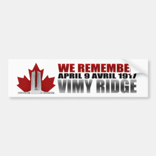 Vimy Ridge We herinneren ons Bumpersticker