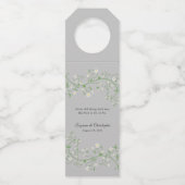 Vin à fleurs blanches sur étiquette de porte-botte (Devant)