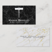 Vin à vin | Carte de visite de texture de marbre (Devant / Derrière)