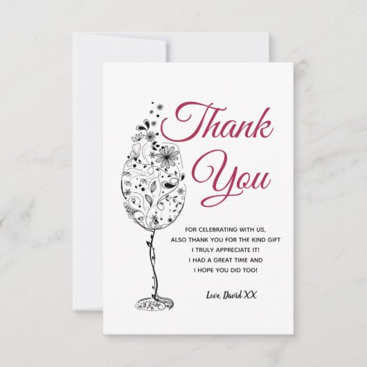 vin, adulte, carte de remerciements (Devant)