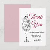 vin, adulte, carte de remerciements (Devant / Derrière)