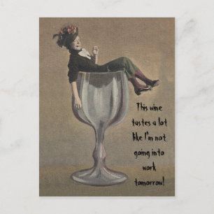 Vin amusant dire amusant fêtards filles Cartes pos
