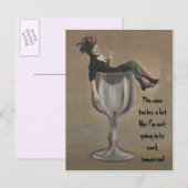 Vin amusant dire amusant fêtards filles Cartes pos (Devant / Derrière)