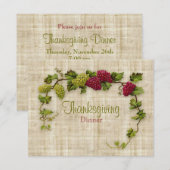 Vin aux raisins Thanksgiving Dîner invitation (Devant / Derrière)