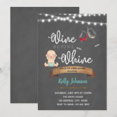 Vin avant invitation de baby shower de gémissement (Devant / Derrière)