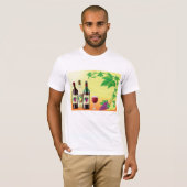 Vin Avec Chemise T-Shirt Mens Raisins (Devant entier)