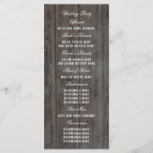 Vin Baril Rustique Floral Programmes de mariage (Dos)