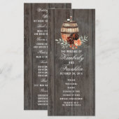 Vin Baril Rustique Floral Programmes de mariage (Devant / Derrière)