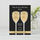 Vin blanc douche ou douche nuptiale invitation (Debout devant)