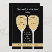 Vin blanc douche ou douche nuptiale invitation (Devant / Derrière)