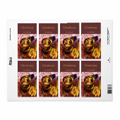 Vin blanc et bouteille de vin étiquette (Feuille entière)