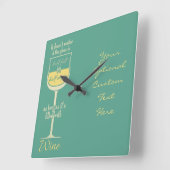 Vin blanc horloge murale personnalisée (Angle)