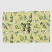 Vin blanc Motif serviette de golf (Horizontal)