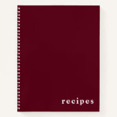 Vin Bourgogne minimal et Carnet "Recettes" blanc (Devant)