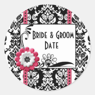 Vin Bouteille de bière Étiquettes de mariage noir 