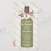 Vin Bouteille de douche nuptiale Invitation (Devant / Derrière)