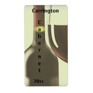 Vin bouteille et verre Étiquette à vin