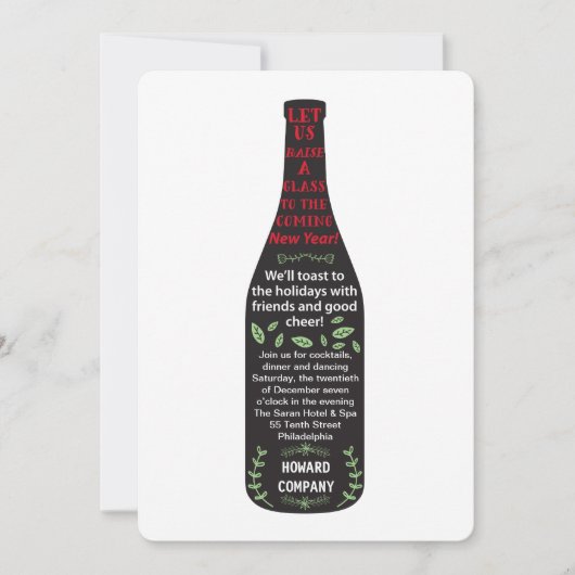 vin bouteille vacances invitation (Devant)