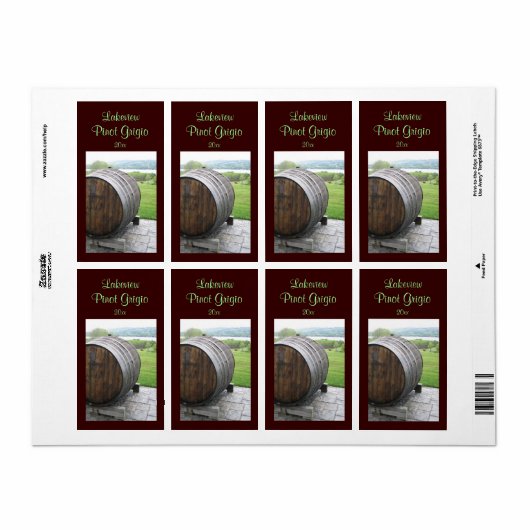 Vin Cask Étiquette Maison (Feuille entière)