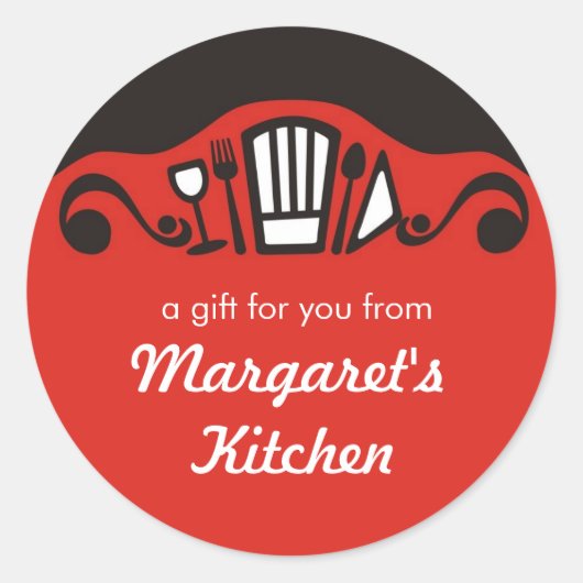 Vin casquette du chef étiquette cadeau vin autocol (Devant)