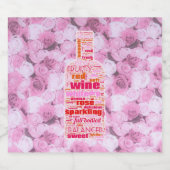 Vin & Champagne Étiquettes - Nuage de mots (Étiquettes simples)