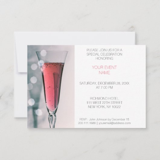 Vin Cocktail Invitation Vip Minimalisme (Dos)