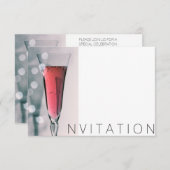 Vin Cocktail Invitation Vip Minimalisme (Devant / Derrière)