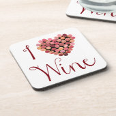 Vin Cork Dessous de verre de coeur (Côté gauche)