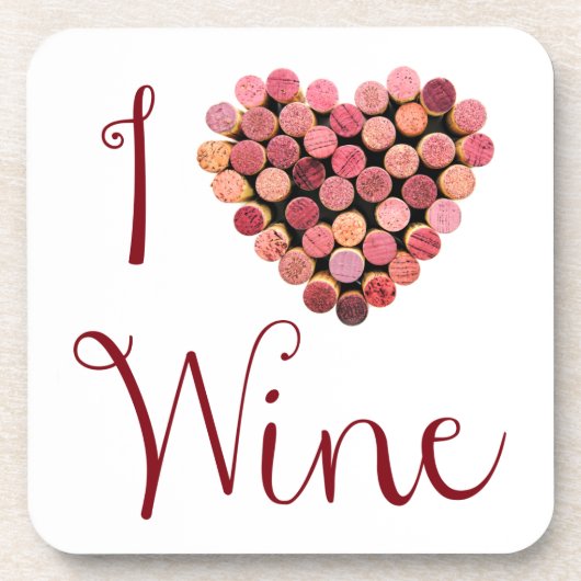 Vin Cork Dessous de verre de coeur (Devant)