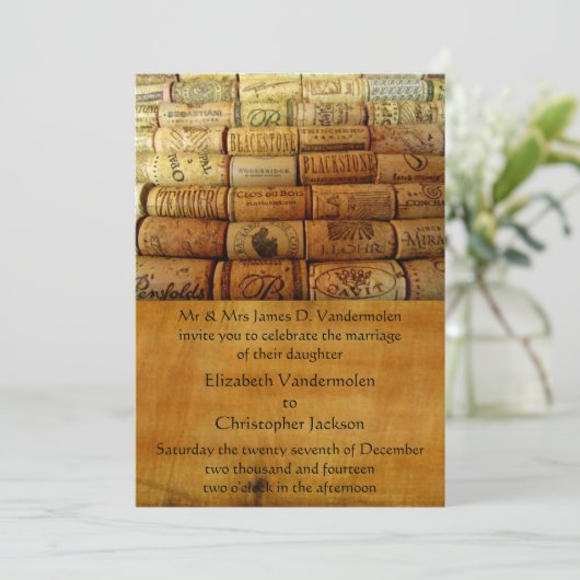 Vin Cork Faire-part de mariage (Debout devant)