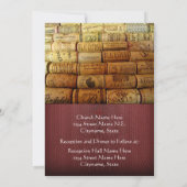 Vin Cork Faire-part de mariage (Dos)