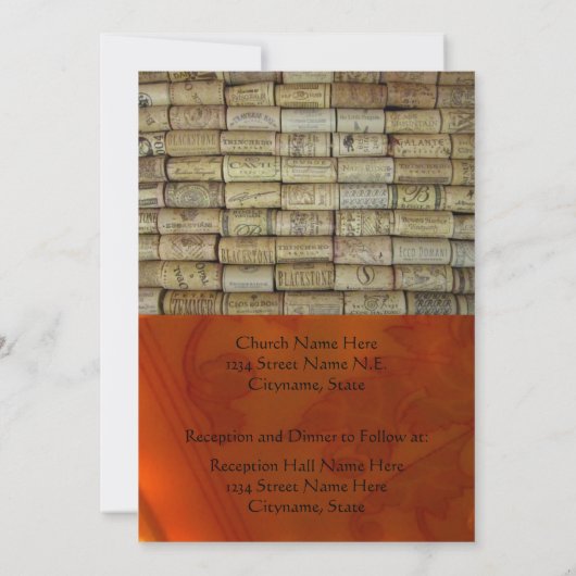 Vin Cork Faire-part de mariage (Dos)