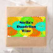 Vin Dandelion fait maison sur mesure Étiquettes ca (En situation)