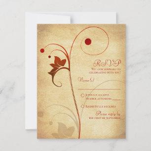 Vin d'automne Berries Mariage RSVP Réponse