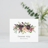 Vin de Bourgogne Floral Budget Mariage Carte de re (Debout devant)