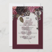 Vin de Bourgogne Floral Mariage Automne INVITATION (Dos)