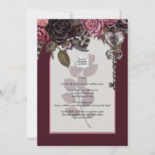 Vin de Bourgogne Floral Mariage Automne INVITATION (Dos)