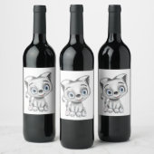 Vin de chat amusant Étiquette - Cadeau personnalis (Bouteilles)