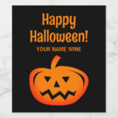 Vin de fête d'Halloween noir et orange étiquettes (Étiquettes simples)
