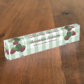 Vin De Fraise Et En vichy Plaque D'Identification  (Taille)