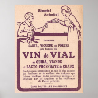 Vin de injectieflacon  geneesmiddel en poster