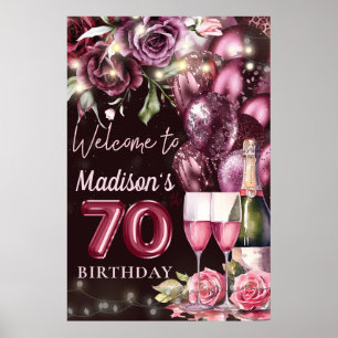 Vin de luxe Magenta 70e anniversaire Affiche de bi