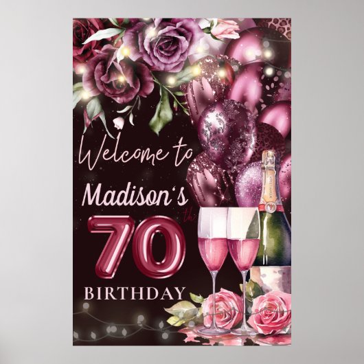 Vin de luxe Magenta 70e anniversaire Affiche de bi (Devant)