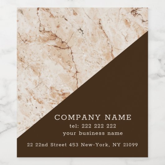 Vin de marbre beige Étiquette (Étiquettes simples)