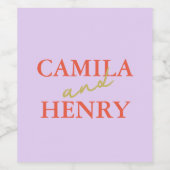 Vin de mariage personnalisé et Étiquette de boutei (Étiquettes simples)