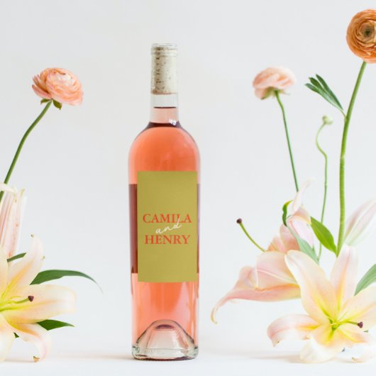 Vin de mariage personnalisé et Étiquette de boutei