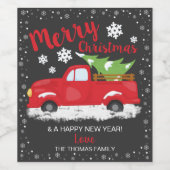 Vin de Noël Bouteille Étiquette Ute Red (Étiquettes simples)